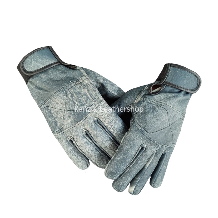 kanzia Leathershop Sarung Tangan Motor Kulit Full Jari Natural