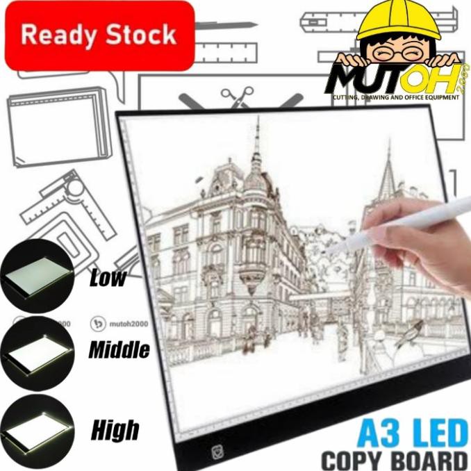 

PERALATAN MENGGAMBAR DRAWING TRACING A3 COPY BOARD PAPAN JIPAK LED LIGHT PAD ULTRA SLIM A3 PERALATAN