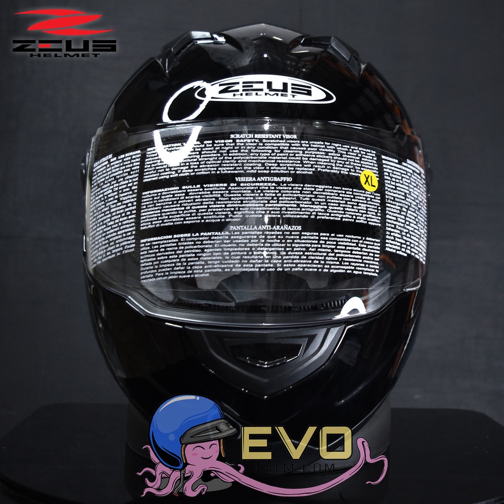 ZEUS 811 BLACK METALIC ZS811 ORIGINAL HELM FULLFACE ZEUS ZS-811 BLACK SOLID FULL FACE SINGLE VISOR (FREE DARK SMOKE VISOR)