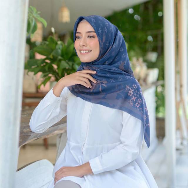 KERUDUNG MY LADY HIJAB ROYAL BLUE  MONO FLEX ORI JILBAB SEGI EMPAT PREMIUM