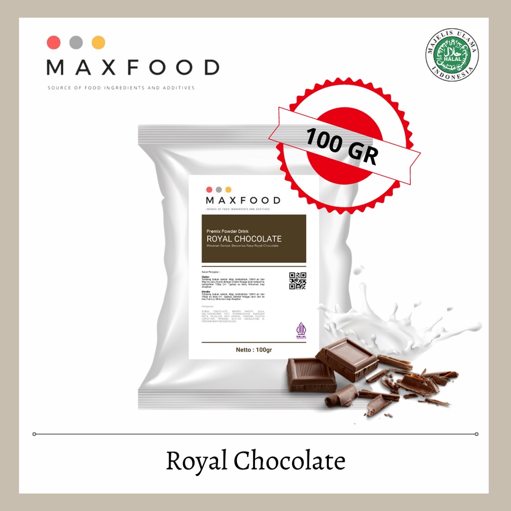 

MAXFOOD - Royal Chocolate / Bubuk Minuman Rasa Royal Choco 100 GR