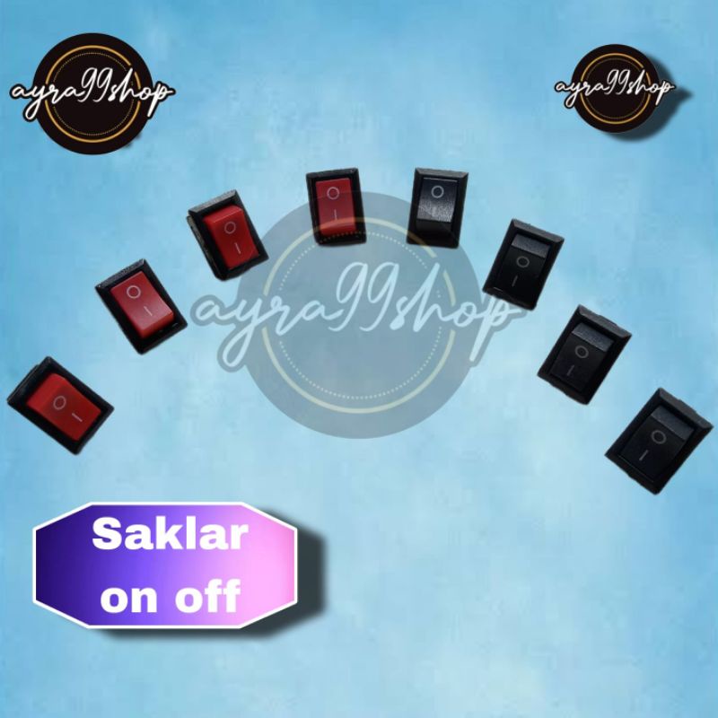 SAKLAR SWITH HITAM MERAH 2 KAKI 2 PIN ON-OFF