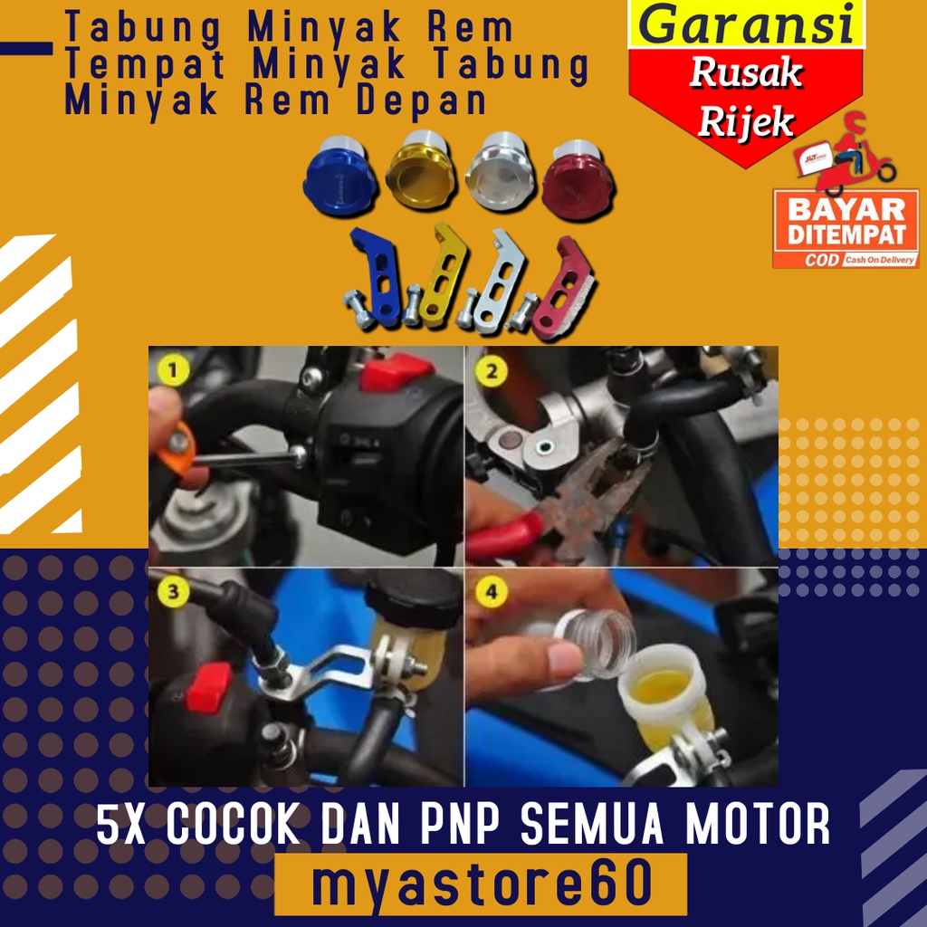 Tabung Minyak Rem Tempat Minyak Rem Tabung Minyak Rem Depan Aksesoris Variasi Semua Motor Universal