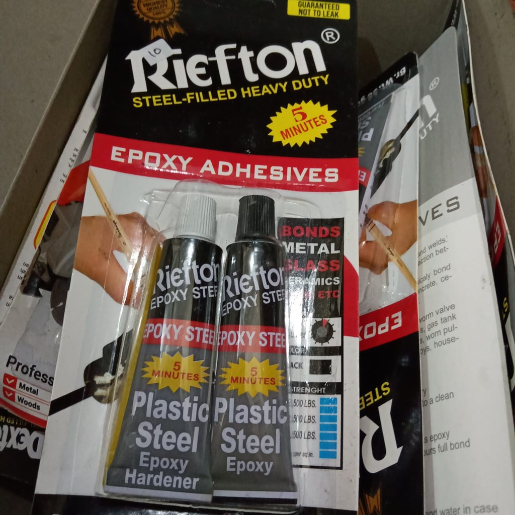 

Lem Besi Riefton Adhefix Epoxy Steel Filled Heavy Duty Plastic Steel 58 gram
