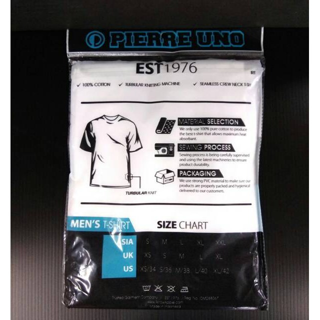 Kaos Dalam Pria PIERRE UNO T01 ROUND NECK PUTIH ISI 1Pcs