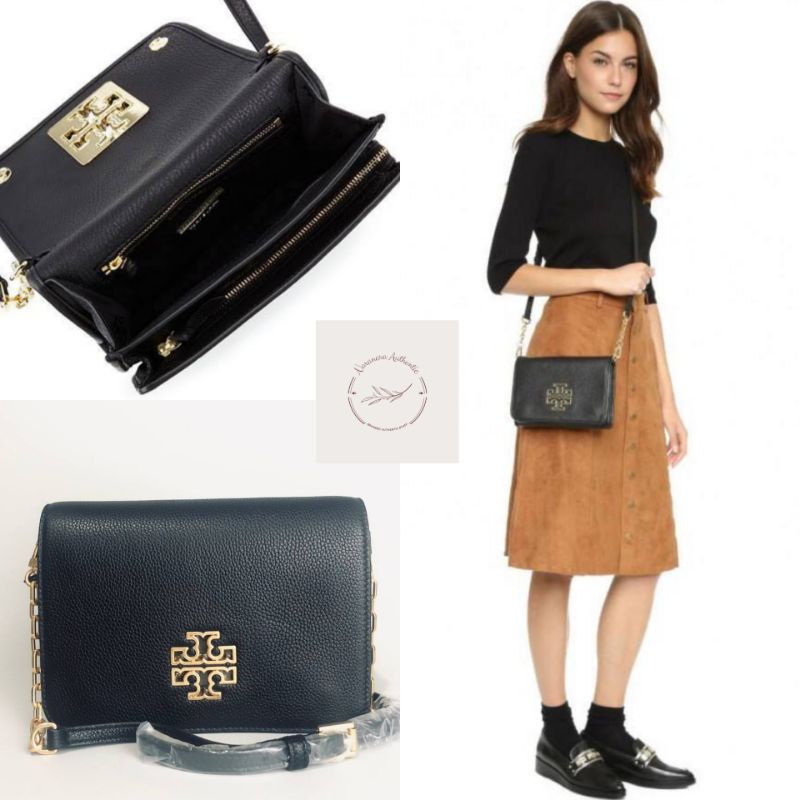 TB Britten Combo Leather Black/tas TB authentic