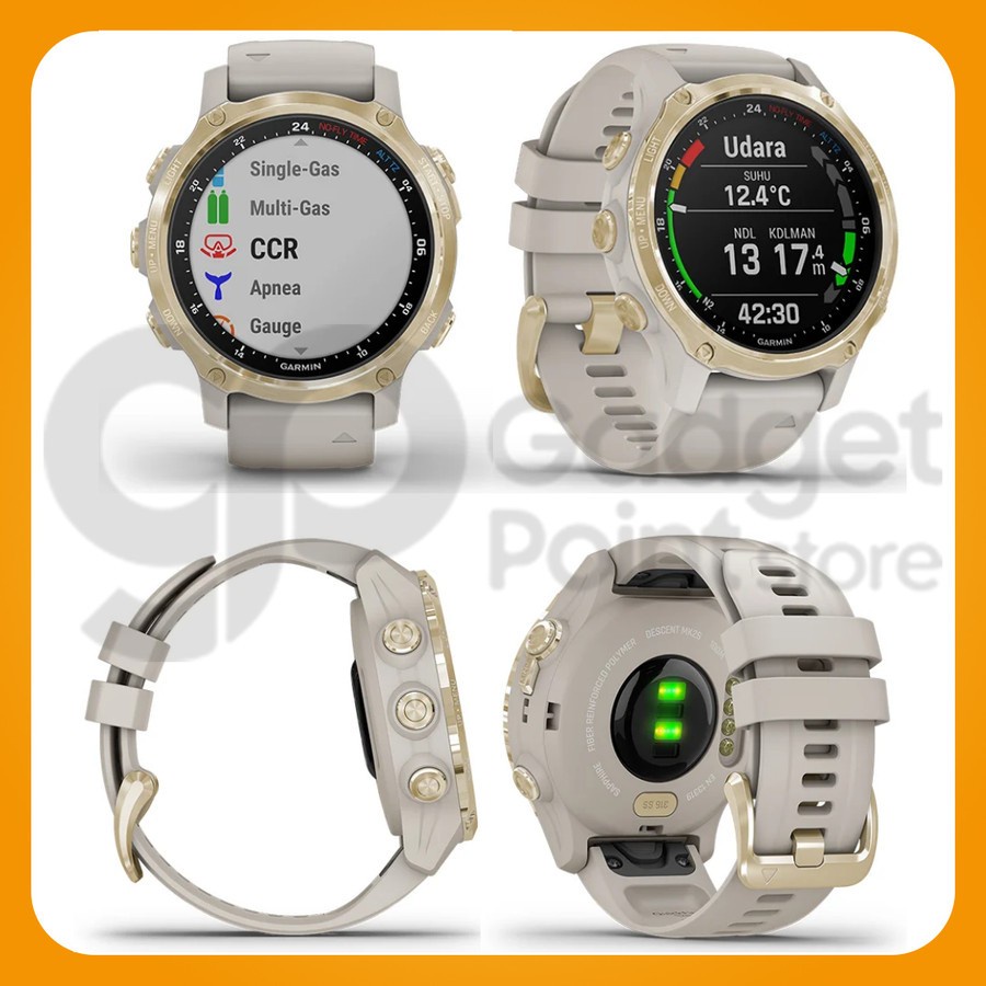 Garmin Smart Watch Descent Mk2 Stainless Steel with Black Band - Garansi Resmi TAM 2 Tahun