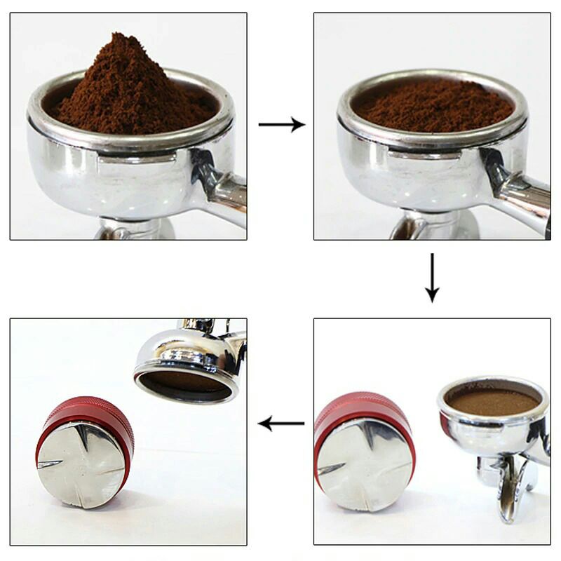 Cups Tamper Kopi Espresso Flat Prees Tool Coffee Powder Stainless Stell 58mm 3153