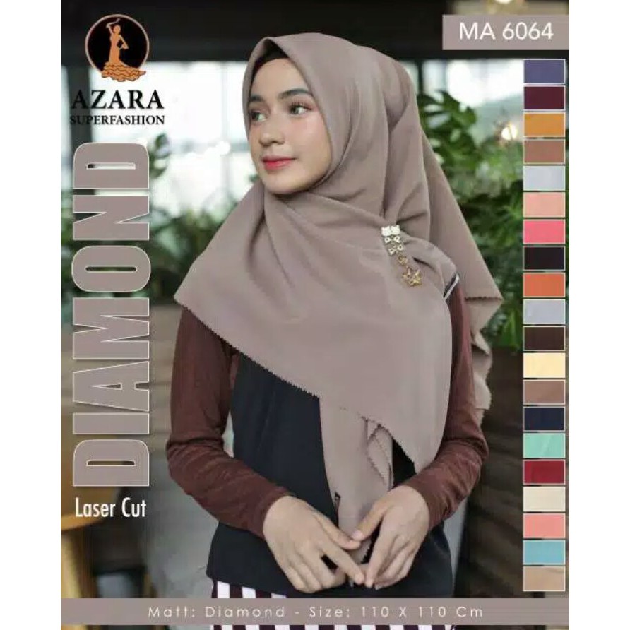 HIJAB SEGIEMPAT DIAMOND CREPE LASER CUT BY AZARA