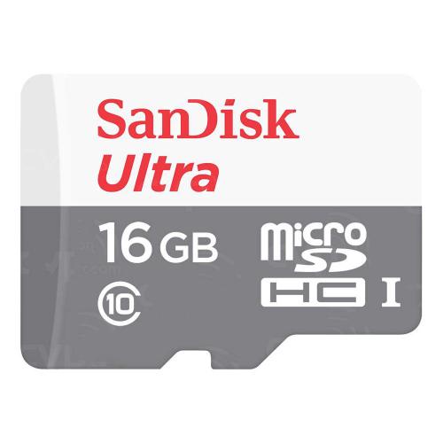 MEMORY CARD SANDISK ULTRA MICROSDHC UHS-I CARD 16GB CLASS 10 SPEED UP TO 80 MB/s