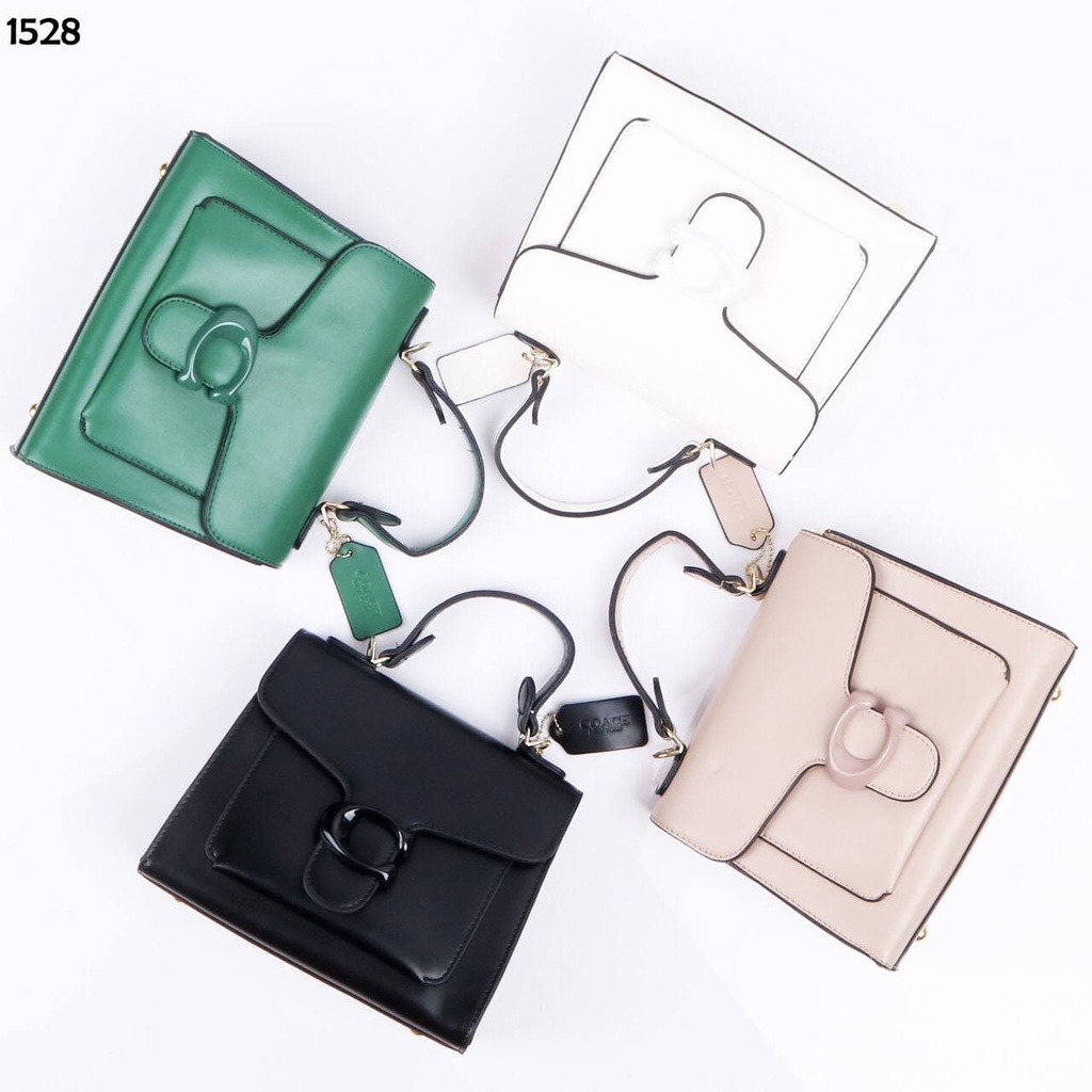 M1528 Coach Hutton in signature canvas tophandle with paperbag