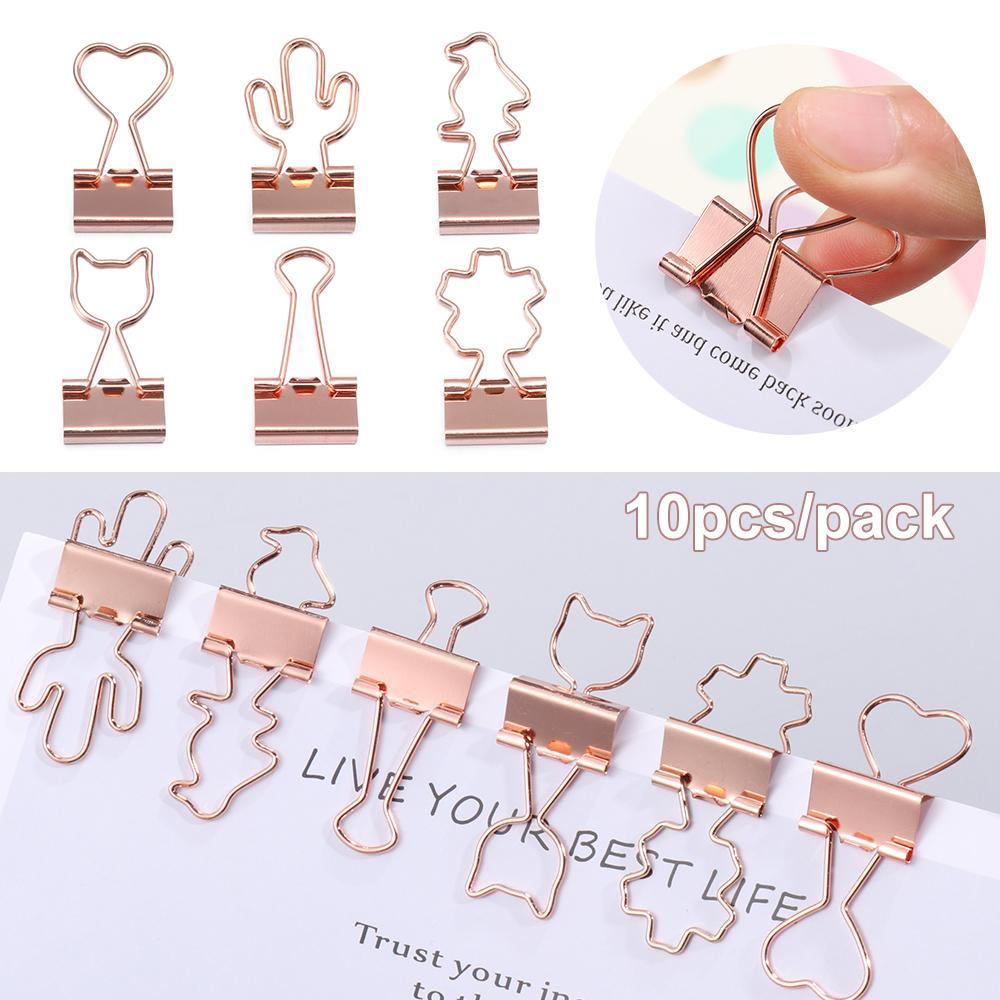 Nanas 10pcs Paper Clip File Buku Mini Hati Kucing Kaktus Metal