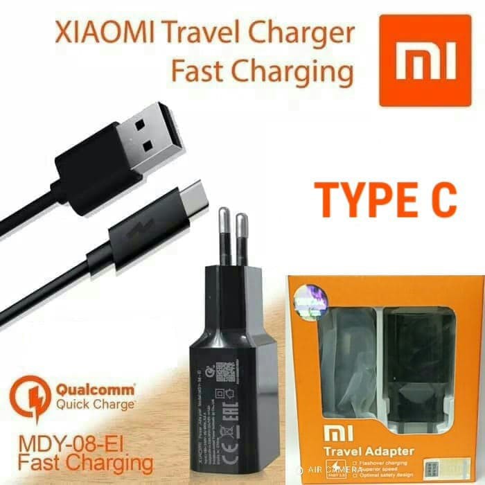 Charger Casan Xiaomi Original FAST CHARGING Quick QC 3.0 USB TYPE C