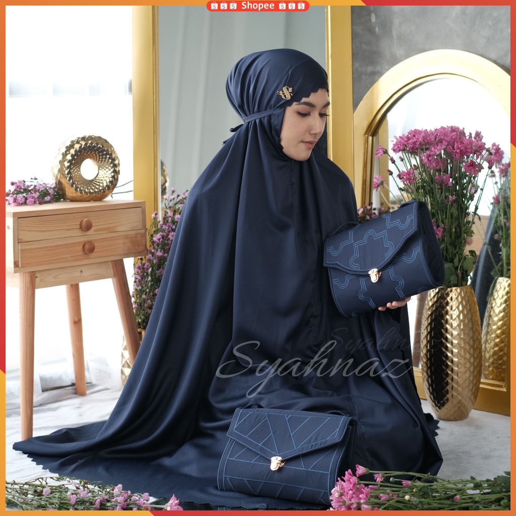 Mukena dewasa silky daily syahnaz laser cut 2in1 tas fungsi sajadah | Mukenah | Mukenah Jumbo | Muke