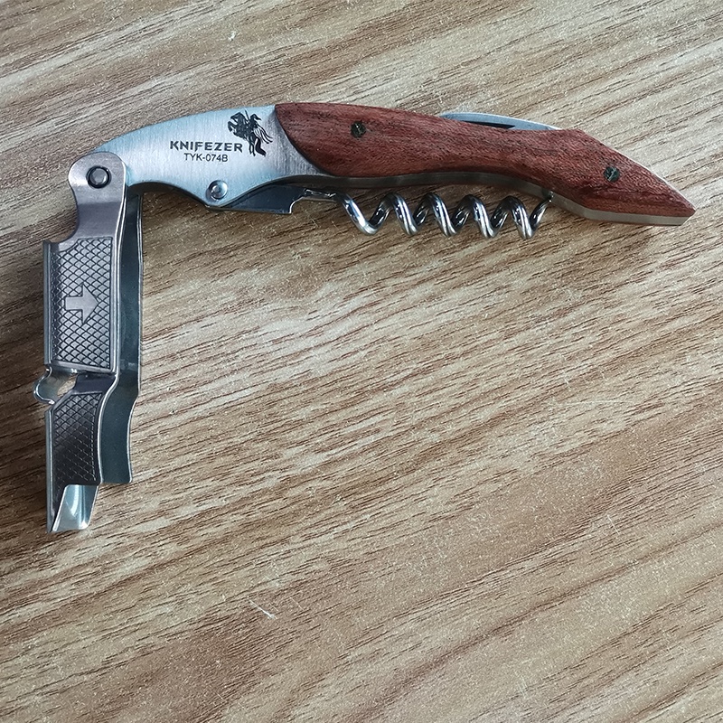 KNIFEZER Pembuka Tutup Botol Wine Bottle Opener TYK074B COKLAT