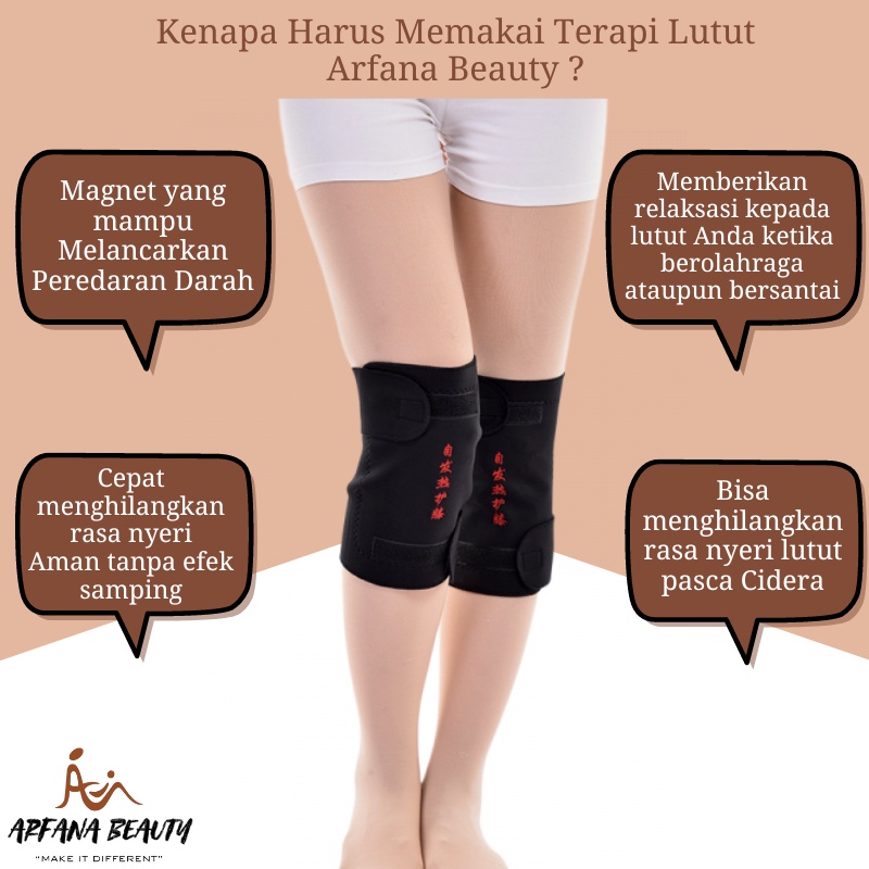 Sabuk Terapi Kaki Pemanas Lutut Magnetik Therapy Self Heating Knee Pad Isi 1 Pasang 2 Buah CHS1502