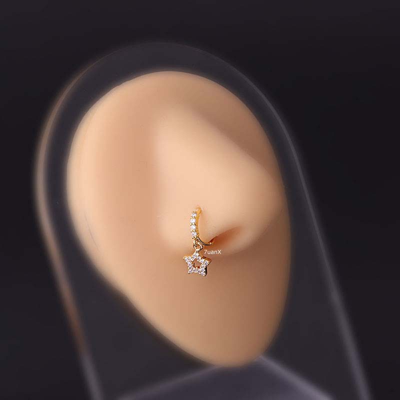 1 Pc Anting Tindik Hidung Tanpa Kunci Ukuran 8mm 20Gauge