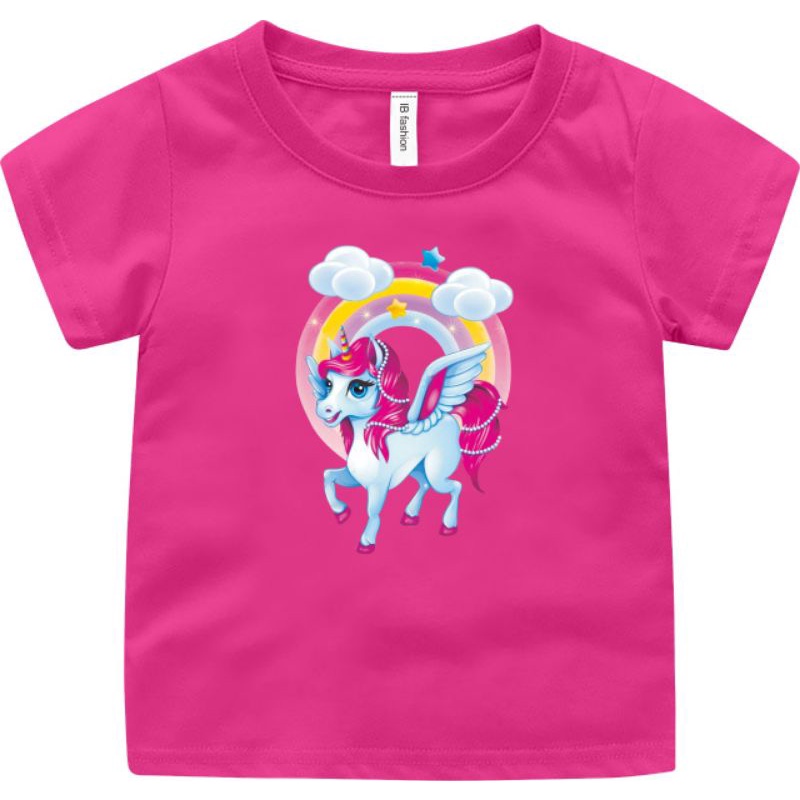 Kaos Anak Cewek Unicorn T shirt Anak Unisex Untuk Anak Usia 2 sampai 10 Tahun Baju Oblong Anak