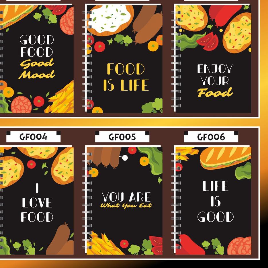 

HOT SALE!!! Notebook / Ring Note Cute Good Food Good Mood / Makanan Lucu Unik Spiral A5 Murah