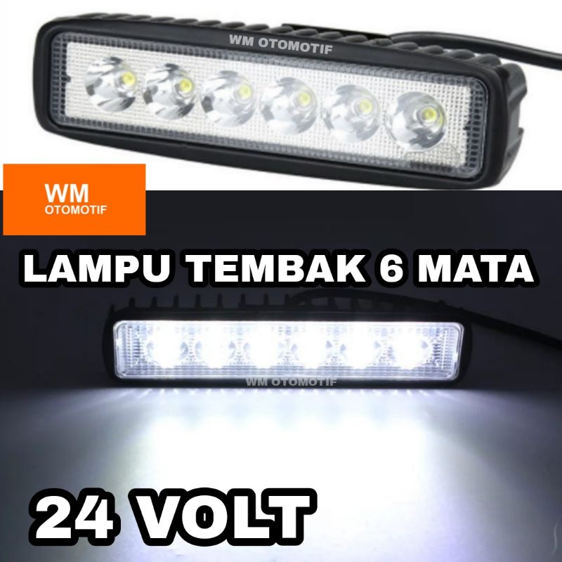 Lampu Tembak Sorot 24 Volt CWL 6 Mata Lurus LED Bar Cree Truk Bus Tronton Fuso Canter Light Bar WorkLight Besi Truck Bis Motor Mobil Offroad Panjang Bracket Fokus Pabrik Ledbar 24V Waterproof