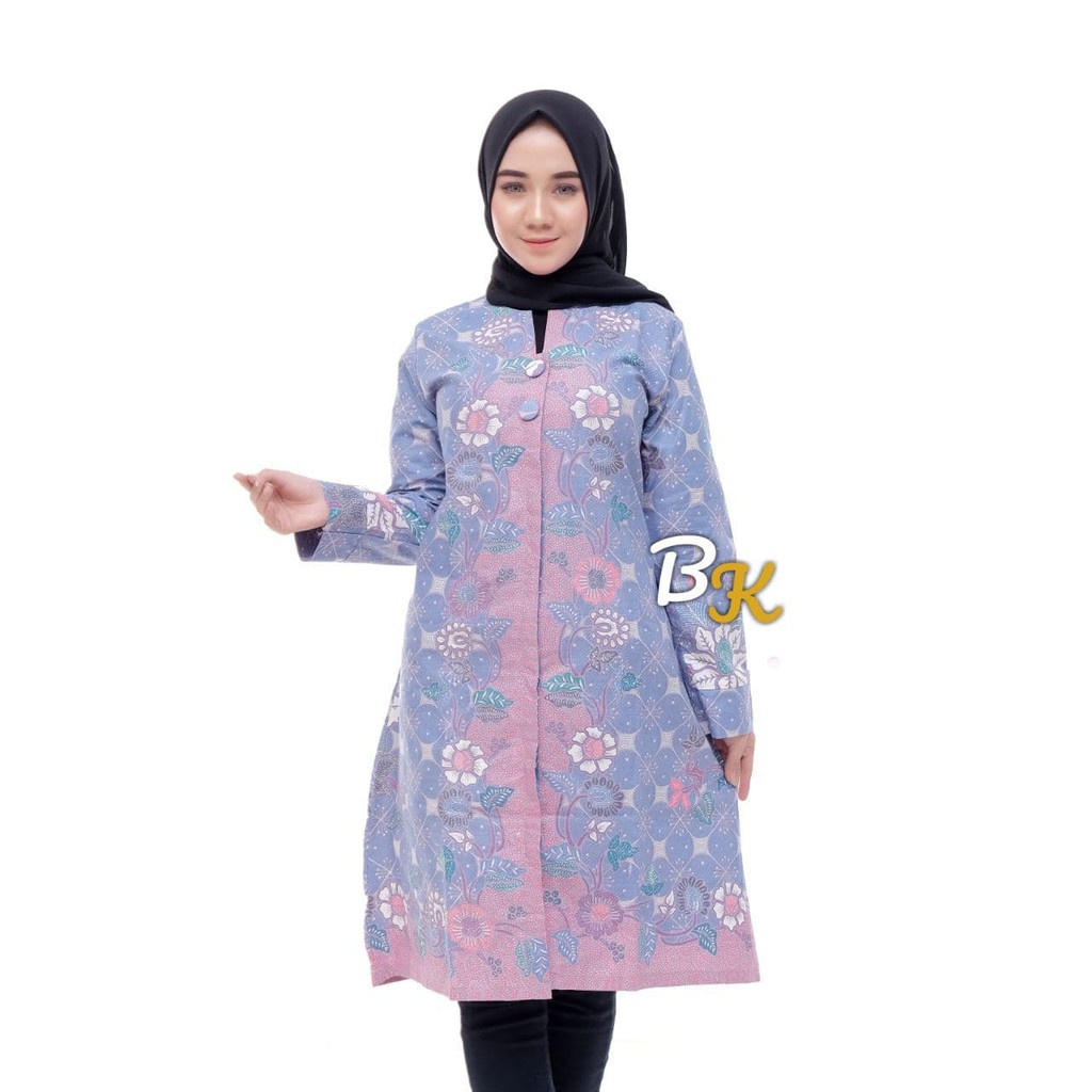 Tunik Batik Warna Soft Pastel Seragam Nikahan  Kantor 