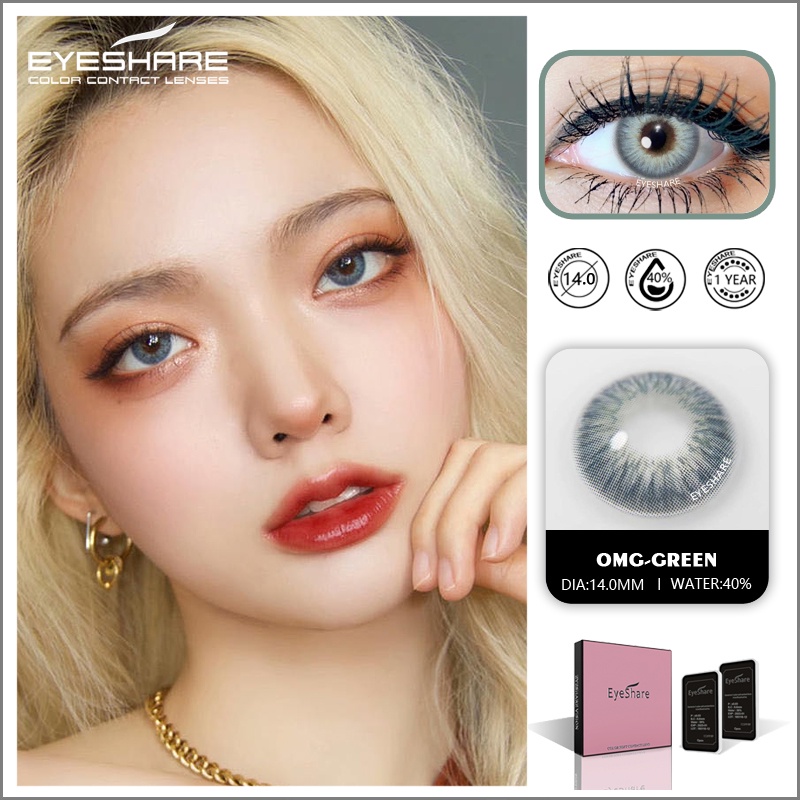 [✅COD] Sepasang Lensa kontak warna lensa warna diameter14MM kadar air 40% soflens minus(0.00) soflen mata bentuk love mata cinta lensa