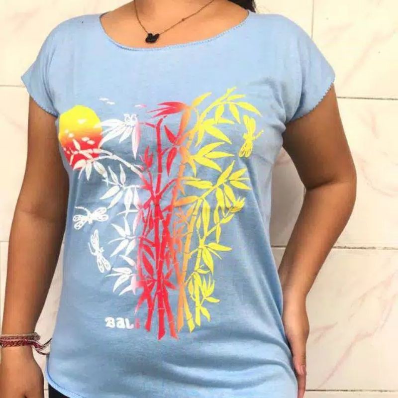 Atasan wanita motif bambu best seller(kaos)