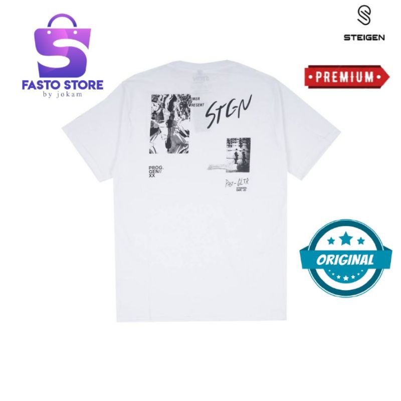 Kaos Steigen Putih Motif Distro Atasan Cowok Pakaian Pria Keren Kekinian Bahan Katun Original