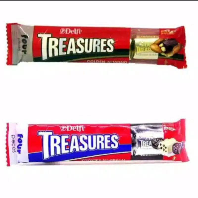 

COKLAT DELFI TREASURES 36 GR 1 BAR-PAK ISI 4PCS X 9GR - DELFI TREASURE 36 GR MILK COKLAT ALMOND COOKIES CREAM