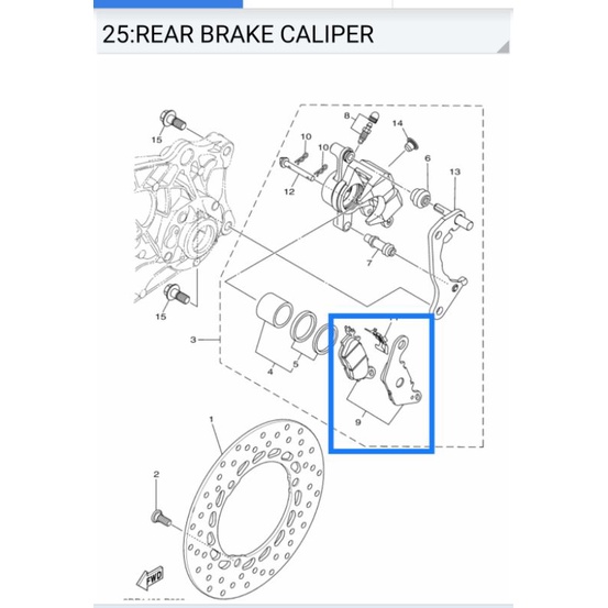 kampas rem dispad belakang yamaha nmax (3CI)