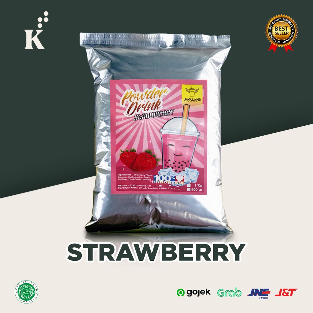 Bubuk Minuman Bubble Powder Drink Strawberry ORIGINAL Javaland 1kg