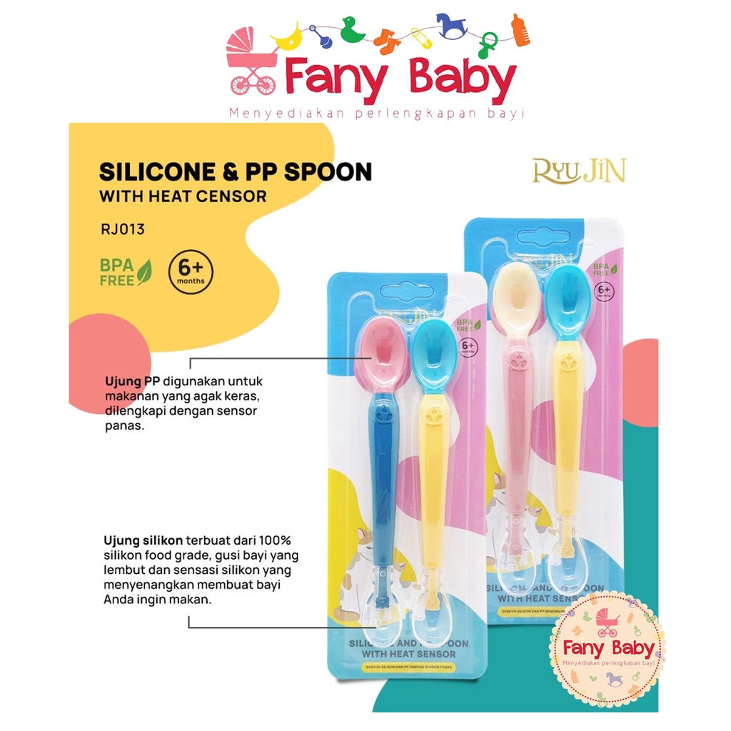 RYU JIN SILICONE &amp; PP SPOON WITH HEAT SENSOR RJ-013