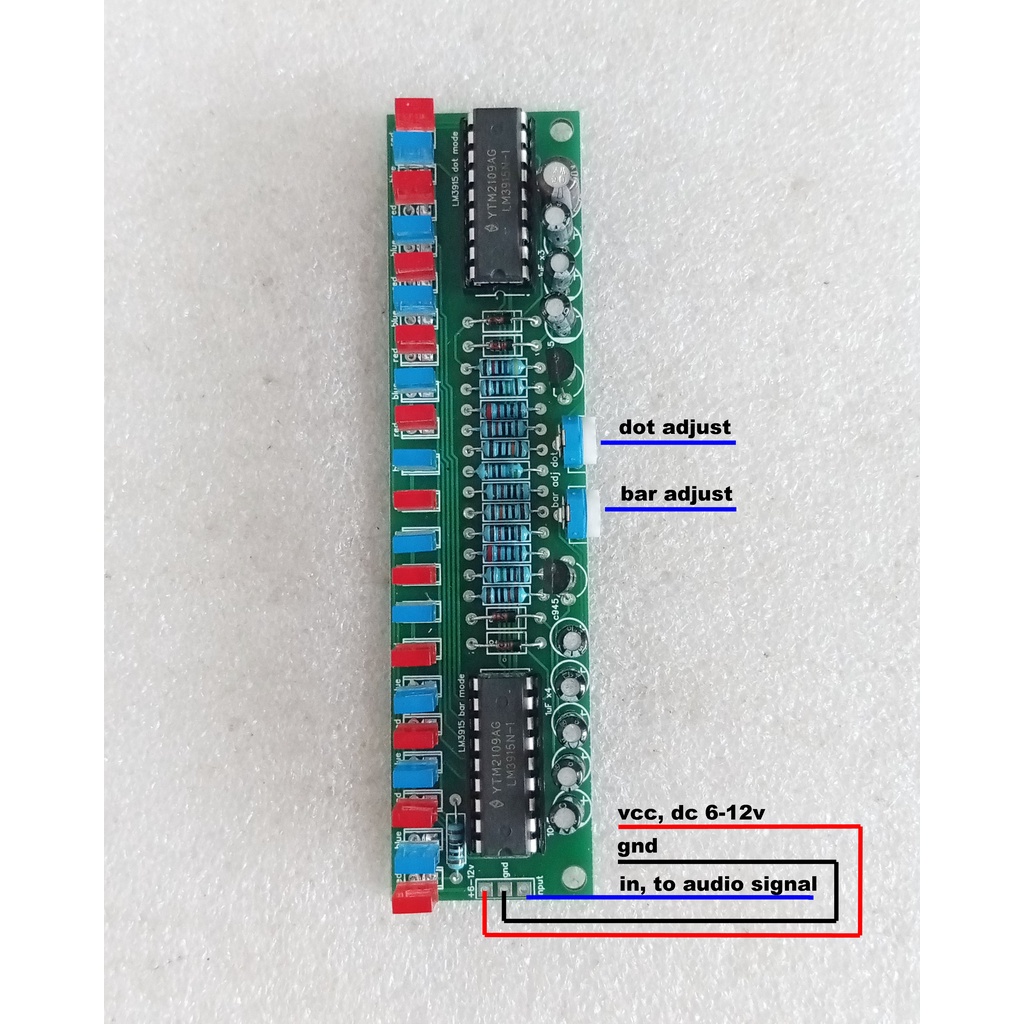 Modul Mono VU Meter LM3915 Dot &amp; Bar Audio Analizer