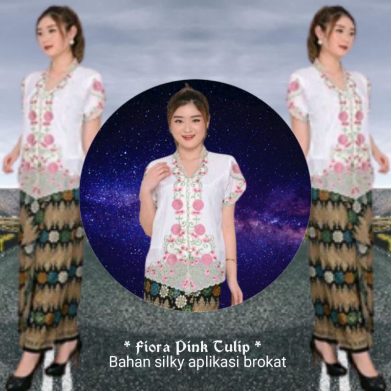 Atasan Kebaya Bordir Senada Brokat Encim Modern