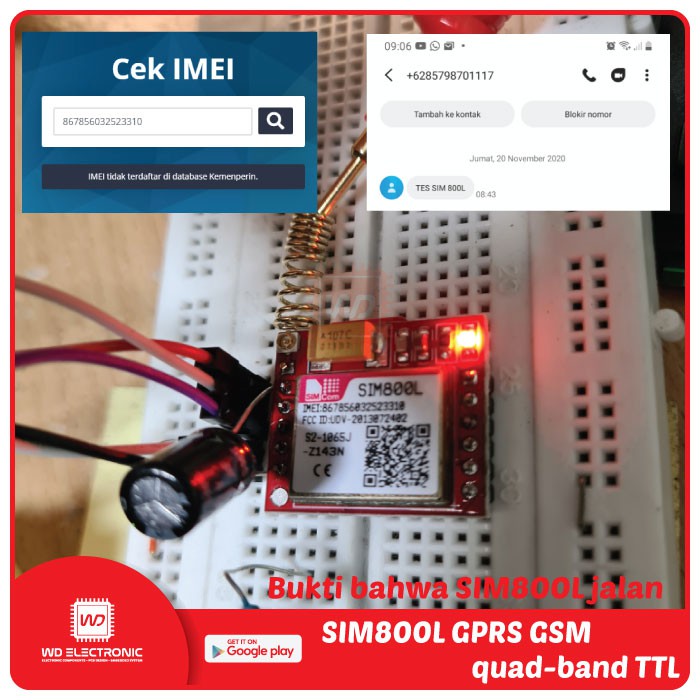 SIM800L SIM800 GPRS GSM MINI BREAKOUT MODULE