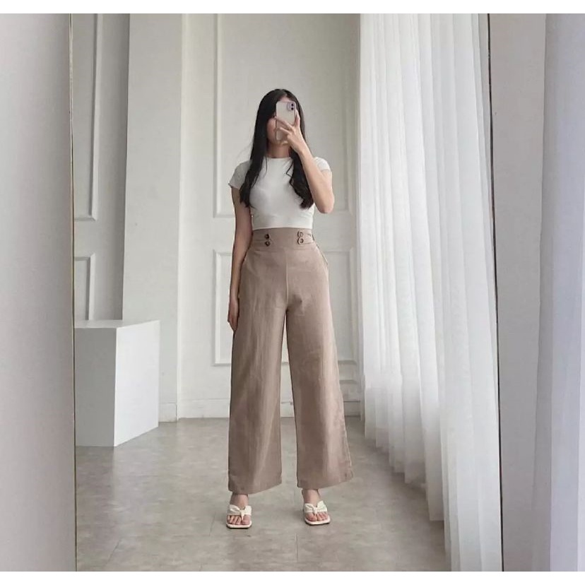 Highwaist Kulot Linen Premium Laura Slim Kulot Highwaist / Kulot Linenn SEOUL