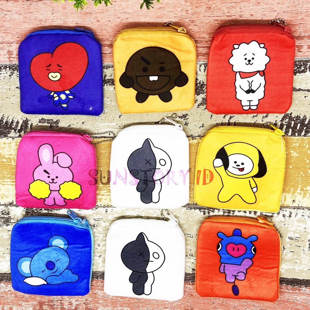 DOMPET KOIN POUCH BT21 BTS TEMPAT PENYIMPAN UANG / DOMPET COIN BT21 / DOMPET KOIN BT21