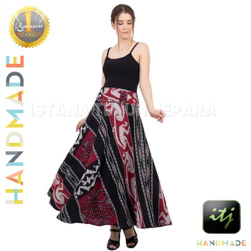 Bawahan Batik Wanita / Rok Payung / Skirt / Rok Etnik Tenun Troso Motif Sumba