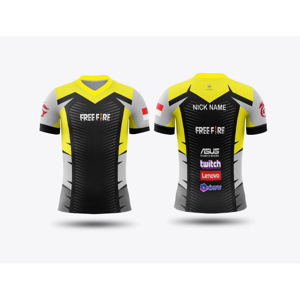 Download T Shirt Pria V Neck Esports Gamers Jersey Free Fire 3d Fullprint Art 7 Shopee Indonesia Free Mockups