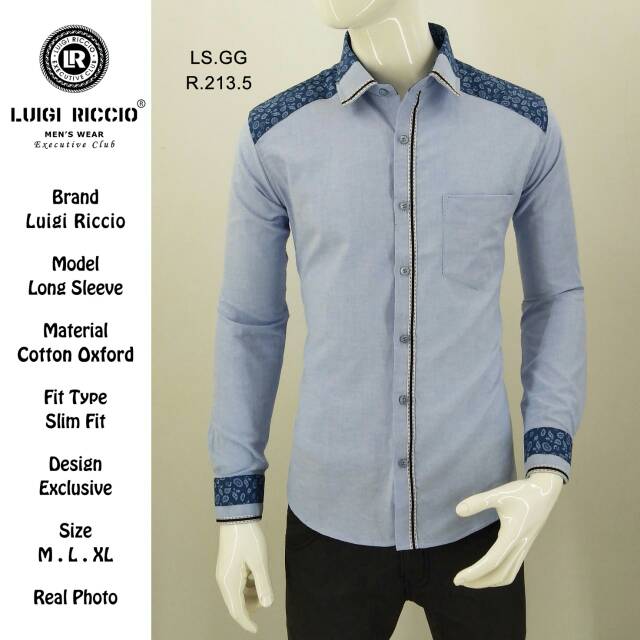 Kemeja Pria LUIGI RICCIO Fashion Premium Simple Design
