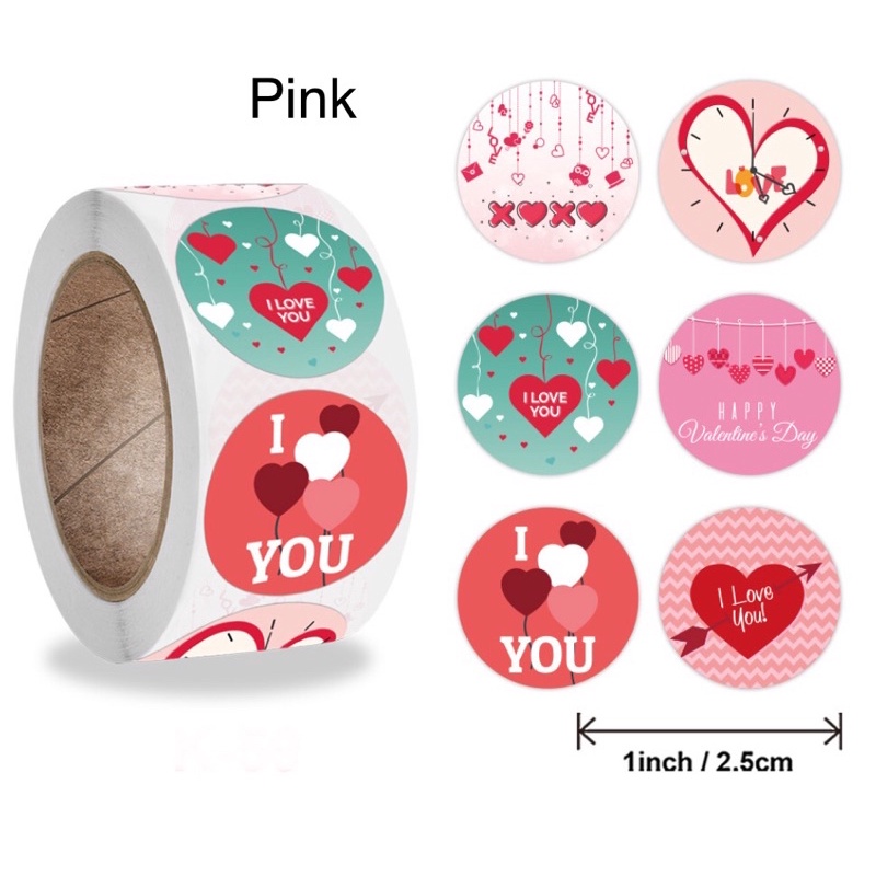 

stiker roll valentine , stiker label 100 pcs dan 500 pcs
