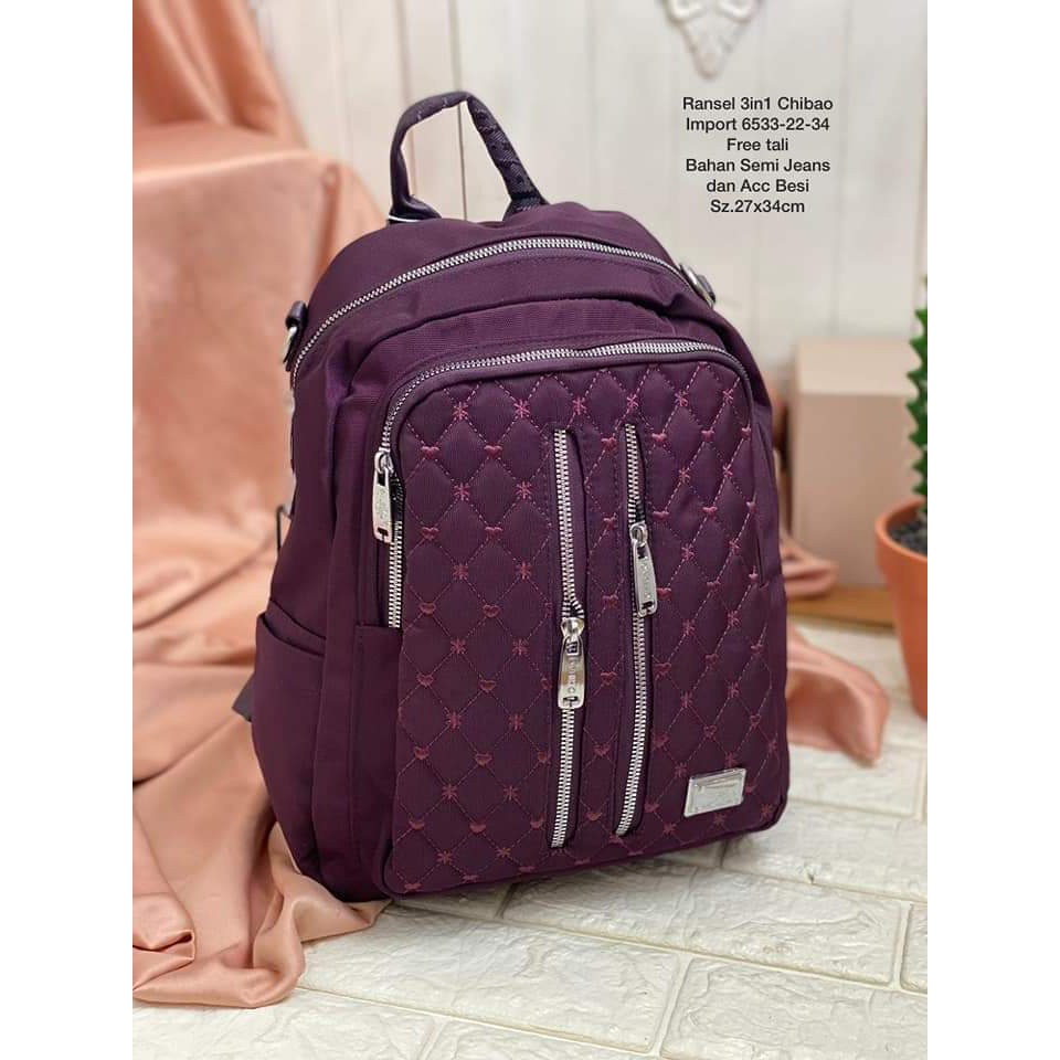 Chibao Ransel Tas Ransel Wanita Tas Chibao Kode 6533-22-34 Tas Ransel Bahan Kanvas. Tas Wanita Kekinian Terbaru Bisa bayar ditempat.!!!