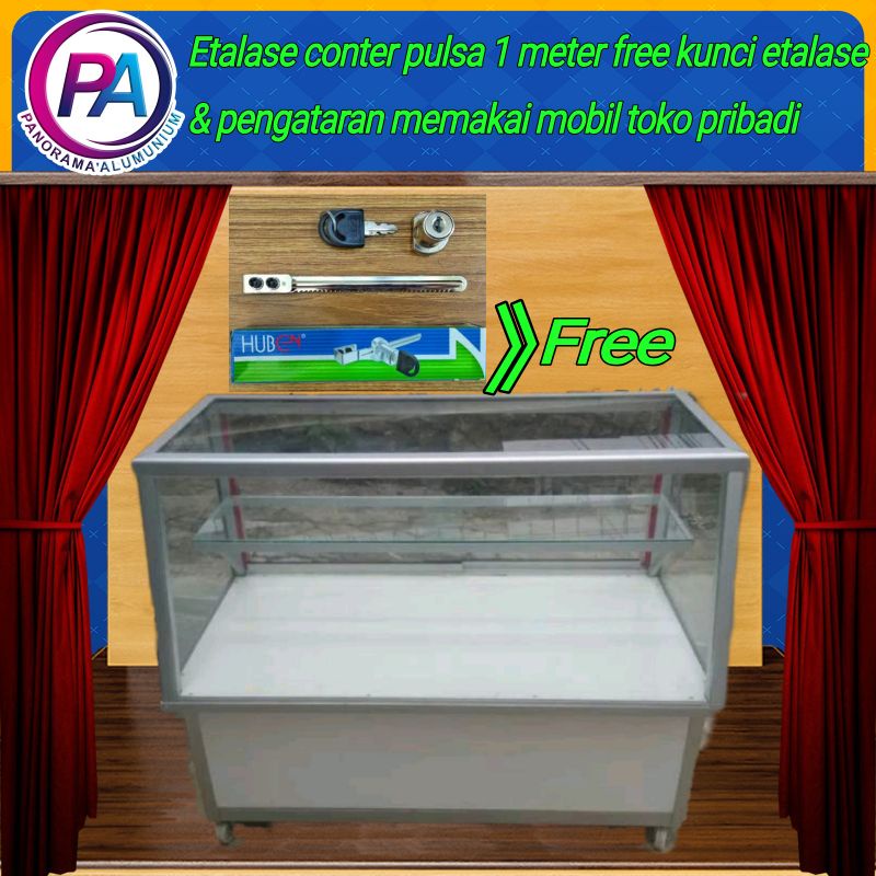 Etalase counter / etalase hp 1 meter Etalase Alumunium Pulsa