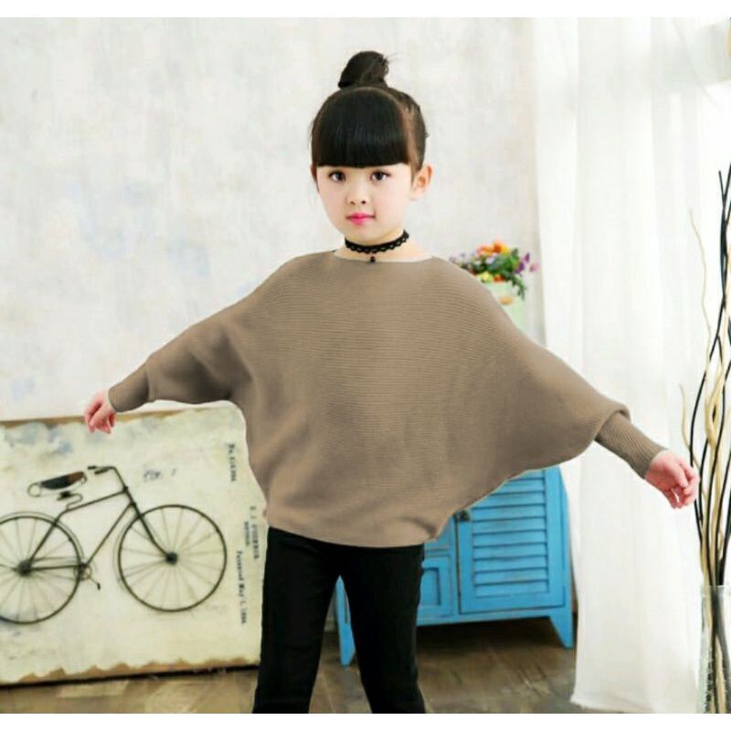 lasperal Batwing rajut anak perempuan/blous Batwing anak 4-8thn/fashion anak perempuan