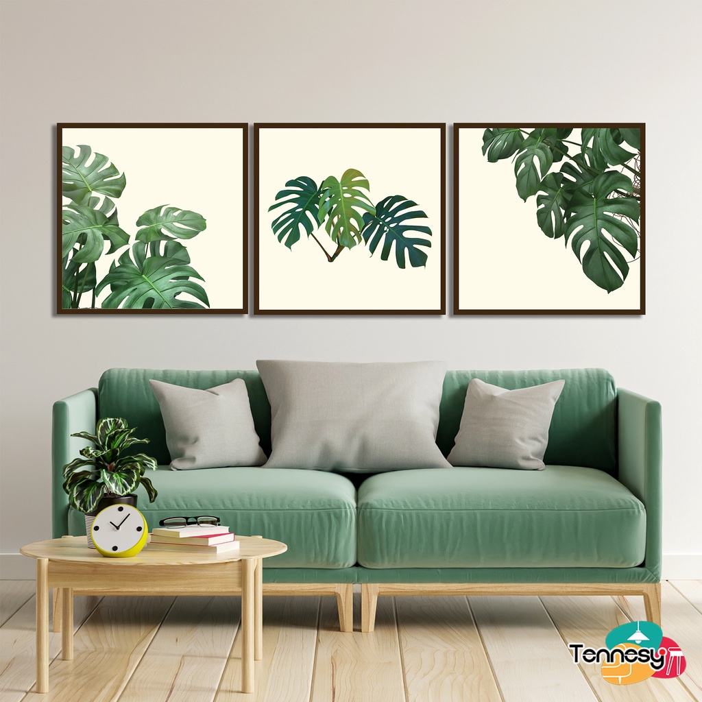 TENNESY HIASAN DINDING TANAMAN MONSTERA DAUN 30x30CM WALL DECOR PAJANGAN KAYU POSTER DEKORASI DINDING RUMAH KAMAR TIDUR