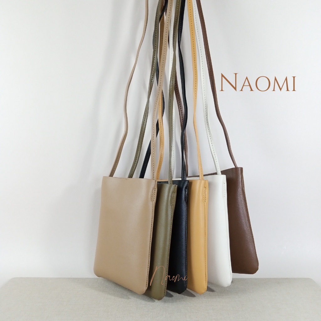 NAOMI - Ivanna Sling Bag - Tas HP - Tas Import Kulit Sintetis - Long Strap Mini Bag - Tas Fashion Korea - Tas Ringan Lembut Simple - Naomi bag