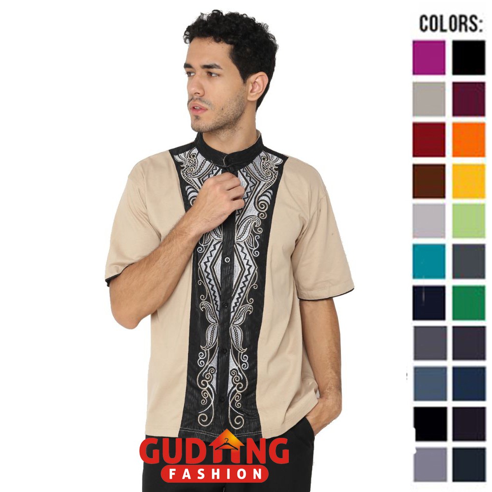 Baju Koko Lengan Pendek Modern Katun  - Banyak Pilihan Warna KKS (COMB)