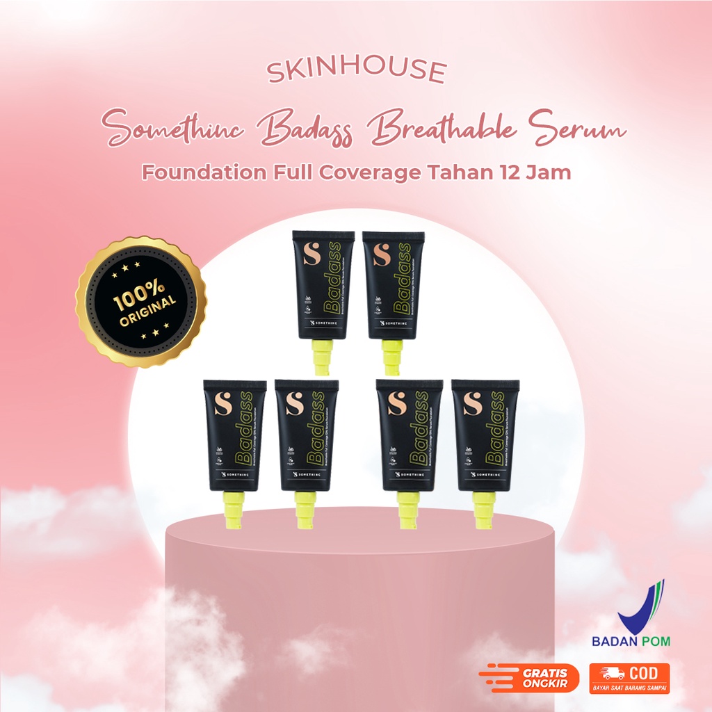 Skinhouseid Somethinc Badass Breathable Serum Foundation Full Coverage Tahan 12 Jam