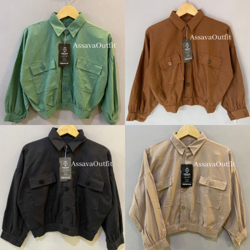 KEMEJA LINEN CROP - OUTER CROP LINEN - OUTER LINEN OVERSIZE