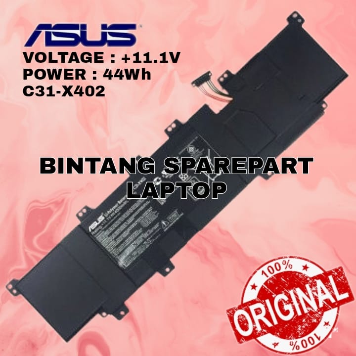 Baterai Batre Original laptop ASUS Vivobook X402 C31-X402 S300 S300CA S400 S400C S400CA S400E X502C C21-X402